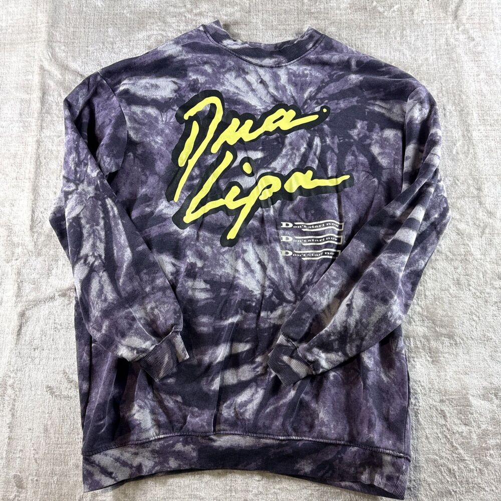H&M Purple Tie-Dye Dua Lipa Don’t Start Now Sweatshirt Pullover Size 20